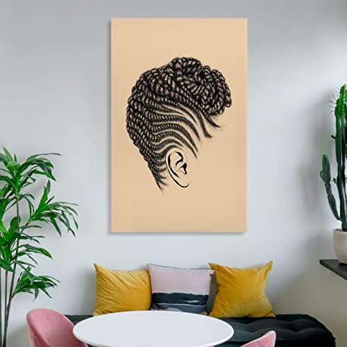 GCOYOZD Afro Brijačnica za kovrčavu kosu frizura slika slika Poster platno slikarstvo zidni umjetnički Poster za spavaću sobu dekor dnevne sobe 16x24inch Neuramni stil