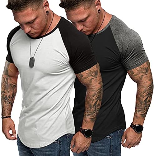 Coofandy muške 2 paketa teretane mišićne majice Fitness Workout Baseball majice