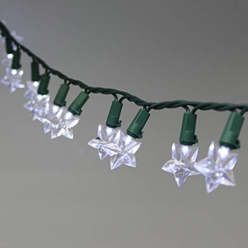 Jincor Star String String 24,5 FT 50 LED utikač u svjetlucavoj bajkama za spavaću sobu unutarnji božićni trener dekor za jednokratno dekor toplo bijelo i hladno bijelo