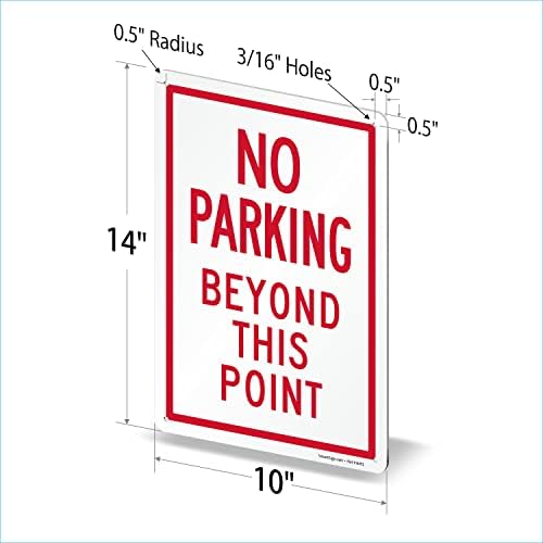 SmartSign 14 x 10 inča Ne parking izvan ove tačke Metalni znak sa prethodno očišćenim rupama, 40 mil laminiranim