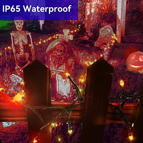Orange Halloween Lights, Kolpop 121.4ft / 320 LED Halloween Svjetla na otvorenom, Halloween String Svjetla sa 8 načina, tajmer, zatamnjivo, lampice za halloween Dekoracije za zabavu, karneval u dvorištu