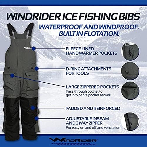 Winderder Ledeni ribolov Bibs izolirani flotacijski toni džepova vodootporan