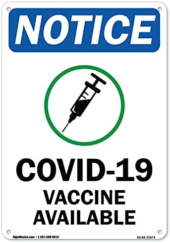 Sigurnosni znak Covid-19 - Covid-19 Dostupno vakcine | Plastični znak | Zaštitite svoje poslovanje, općina,