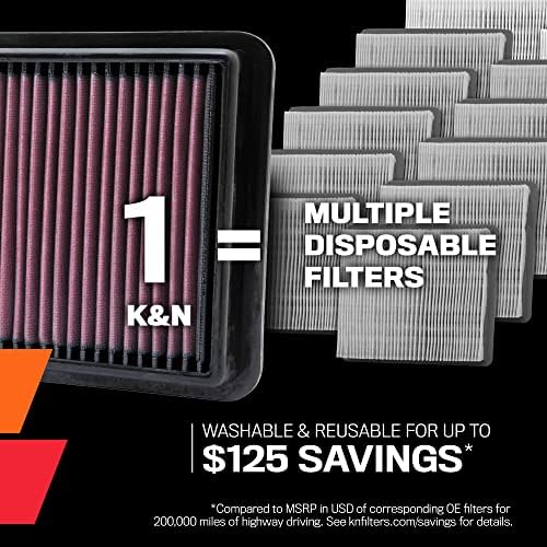 K & N Filter za vazduh motora: Povećajte napajanje i ubrzanje, pranje, premium, zamjenski filter za vazduh