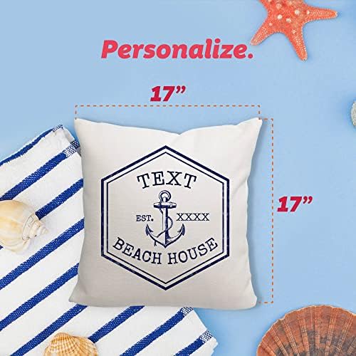 Uzorak Pop personalizirana nautička obiteljska kuća na plaži Jastuk 17x17