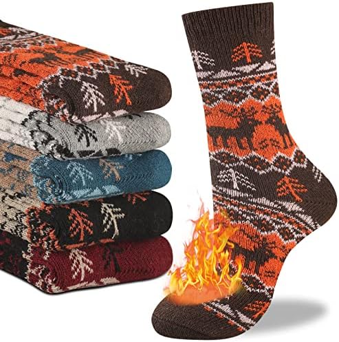 Vrućice mens tople vunene čarape toplotne zimske debele posade čarape hladno vrijeme 5 parova