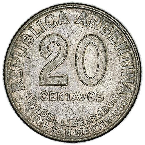 1950. ar Argentina dublica ubring josé san martin 20 centavos jako dobar