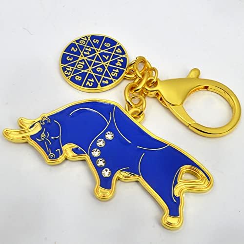 FENGSHUISALE Big Money Bull Amulet Privjesak za ključeve Blue Bull Privjesak za glavu Srećom za karijeru