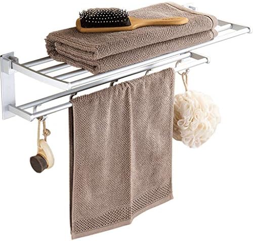 DSJ Nema bušenja ručnika, sklopivi ručni ručni ručnici, aluminijski zidni viseći nosač ručnika s uklonjivim