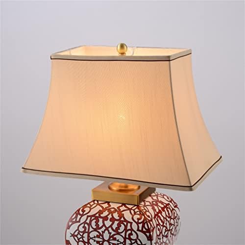 Zjhyxyh kineska crvena bijela keramička stolna svjetiljka za dnevni boravak SOURY spavaća soba Noćni lampica