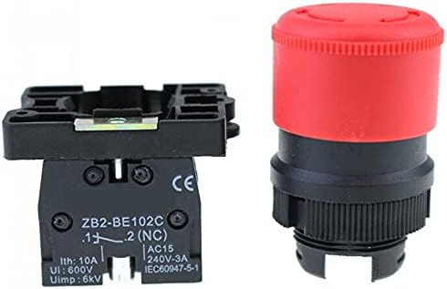 Tintag 22mm NC Crveni prekidač za hitne slučajeve Hitni prekidač + NC AC660V / 10A XB2-BS542