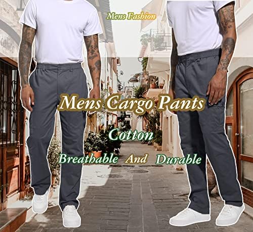 Magcomsen teretni hlače za muške ragularne fit casual pamučne hlače na otvorenom lagane radne hlače više