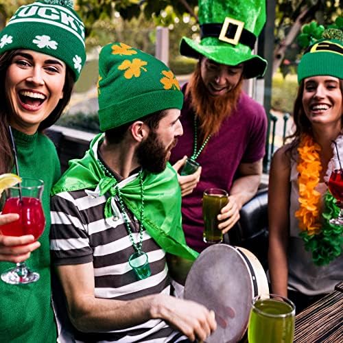 Vicenpal 3 kom. Dan St Patricki Beanie Shamrock Zimski šešir ST PATRICKS Dnevni dodaci Green Lucky Irish