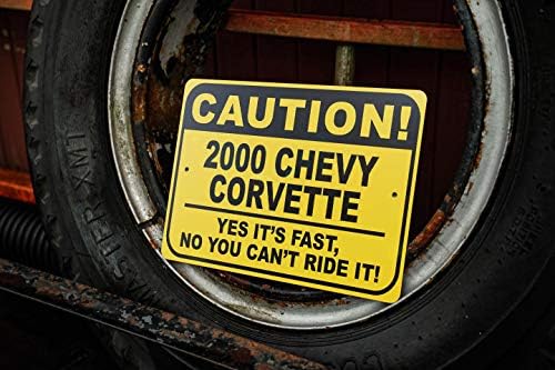 2000 00 Chevy Corvette Oprez Brzi auto znak, Metal Novelty Sign, Man Cave Zidni dekor, Garažni znak - 10x14