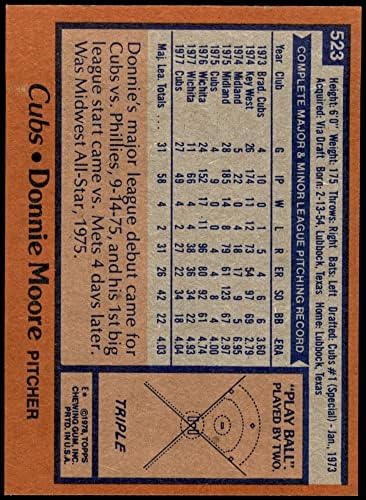 1978 FAPPS 523 Donnie Moore Chicago Cubs Nm / MT MUBI