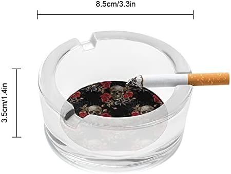 Veze ruže lubanje Spider Web moderno okrugle staklene ladice za pepeo Prijenosne ukrasne cigarete za cigarete