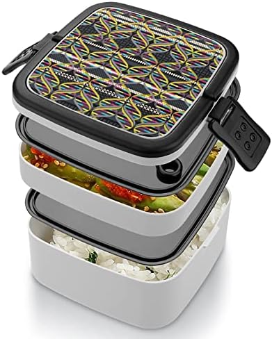 DNK Spiral Bento kutija Dvostruki sloj sve u jednom slaganjem ručak sa kašikom za pečenje za piknik