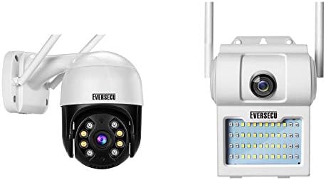 Eversecu 1pcs Icsee WiFi PTZ sigurnosna kamera + 1pcs ICSEE WiFi Floodlight sigurnosna kamera