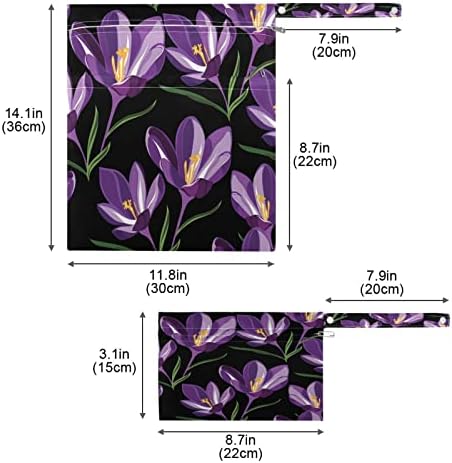 Xigua Proljeće ljubičasto cvijeće Vodootporna mokra torba za pelene za pelene za pranje za višekratnu upotrebu