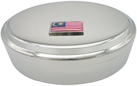 Tanka obrubljena malezijska zastava na nakit OVAL TRINKET nakit