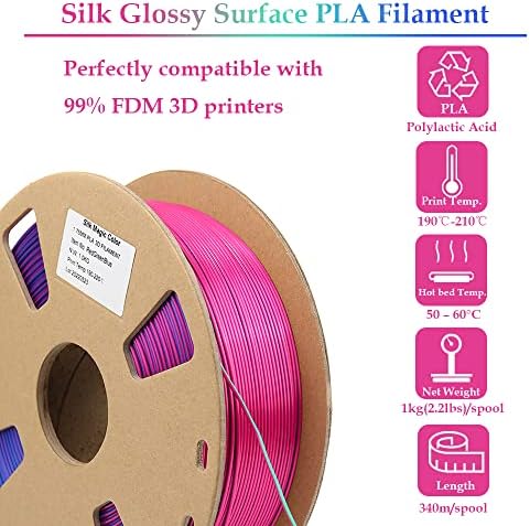 SUMING 1,75MM PLA 3D filament pisača, dvostruka boja i trobojna svjetlosna površinska ploča za površinu,