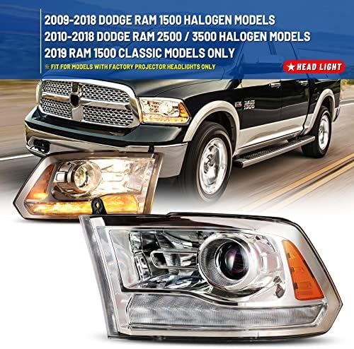 Prednja svjetla kompatibilna za Dodge Ram 1500 2009-2018 / Ram 1500 Classic 2019 / Ram 2500 3500 2010-2018
