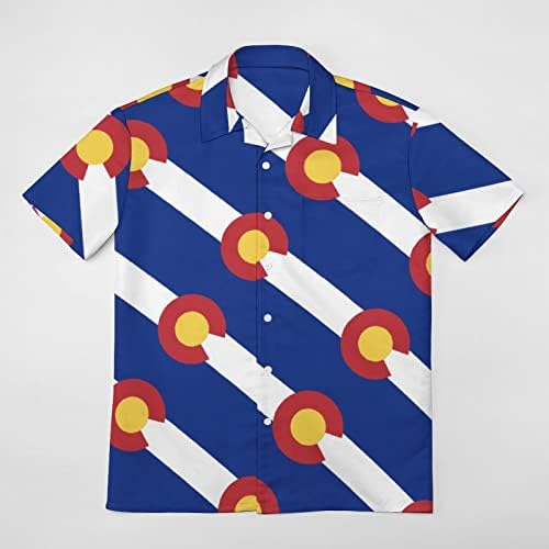 Muške košulje sa zastavom Kolorada kratki rukav dugme dole Casual bluza Tee Top sa džepom