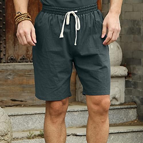 Beuu pamučne kratke hlače za mens crtač elastični struk ruched hodanje Bermuda kratke hlače ljetne casual