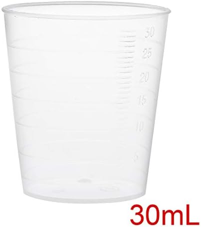 Uxcell mjerna čaša 30ml Plastična Graduirana čaša prozirna sa poklopcem za laboratorijske kuhinjske tečnosti