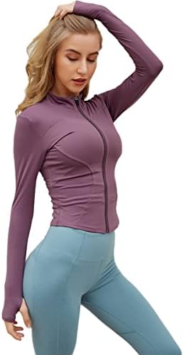 Grajtcin Lagana jakna za vezu za žene Zip up trčanje jakne za žene Slim Fit Gym Yoga Top