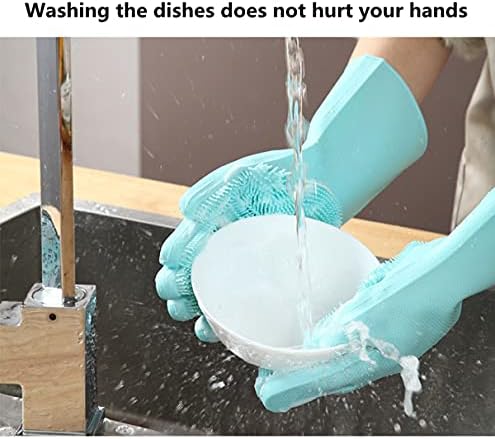 Dva para silikonskih rukavica za pranje posuđa, gumenih rukavica za ribanje za pranje posuđa, rukavica za