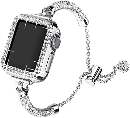 Secbolt Bling Band i Case kompatibilan sa Apple Watch Band 38mm 40mm 41mm 42mm 44mm 45mm, Ženska pregradno