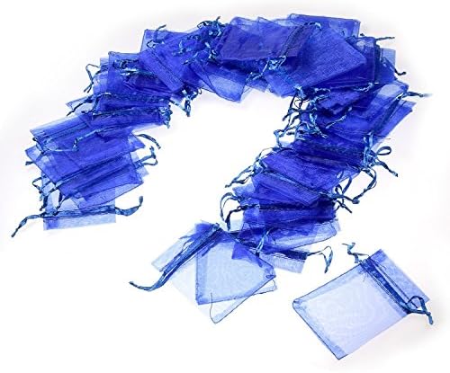JZK 50X plave organe za zabavu Favorit Konfetti torbe Male poklon vrećice, 7x9 cm, za slatkiše, mali nakit,