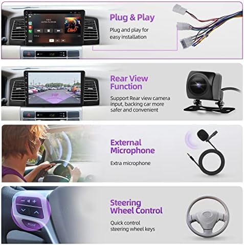 Nhopeew Android 11 Carplay radio za Toyota Corolla Ex 2007-2012, 9 inčni dodirni ekran Bluetooth Car Stereo