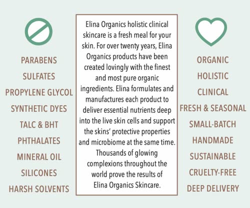 Elina Organics: 2oz, ljekovita Formula, prirodni sastojci, liječi akne, liječi ubode insekata, liječi posjekotine