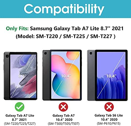 Procase Galaxy Tab A7 Lite 8,7 inča Robusna futrola 2021, Heavy Duty Shootofoff CASE zaštitni poklopac s
