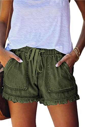 Yocur ženske lagane kratke hlače Casual baggy trendy kratke hlače Elastična struka Conff Comfy Hlače
