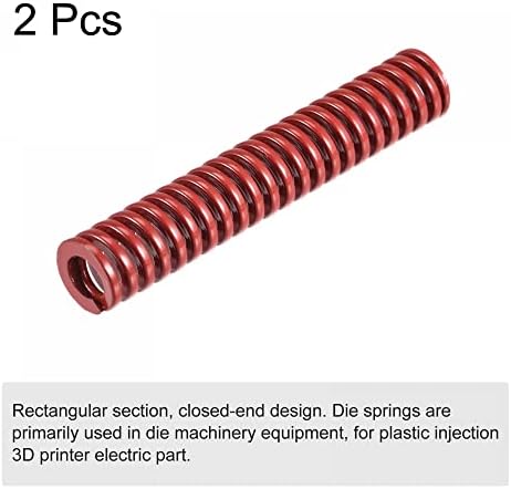 UXCell 3D printer Die Spring, 2pcs 12mm od 70 mm dugačak spiralni štancanje srednjeg opterećenja Kompresioni plijesni Die Springs za 3D štampač električni dio, crveni