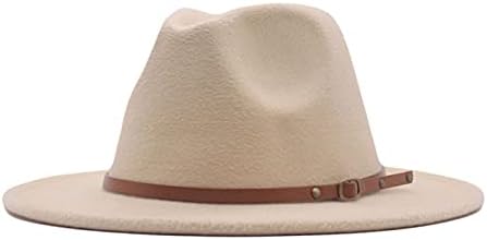 Šešir sa kaišom kopče za žene široko podesivo široko jadno šešir modne vune Panama Hat Classic Felt Fedora