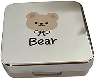 Kontakt futrola, 2 pakovanje Minimalistic Cute Bear Eye Objektiv, Kontakt zaštita Kontakt kutija sa sočivim