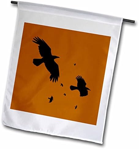 3drose vrane ili gavrani u letu minimalistička silueta - zastave