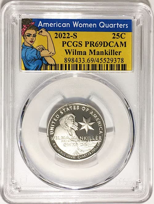 2022. S Clot American ženska četvrt Wilma Mankiller Quarter PR 69 DCAM Rosie Label PCGS