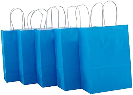 YSmile 12 CT Plava poklon torba s bažbom za pogon za ručicom za papirna vrećicu za rođendan za rođendanske