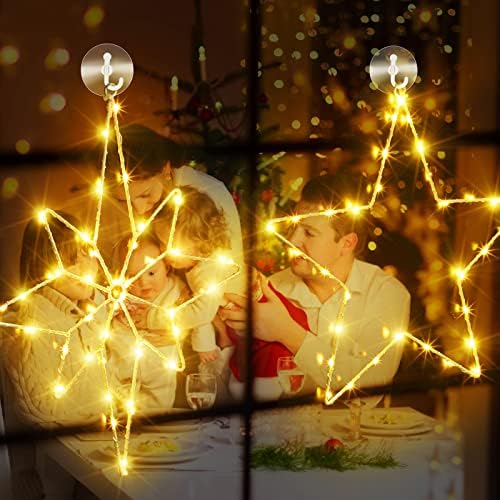 Zhengmy 5 kom božićno prozor svjetla ukras silhoueta osvijetljena betlehem, Xmas baterije sa 8 režima osvjetljenja