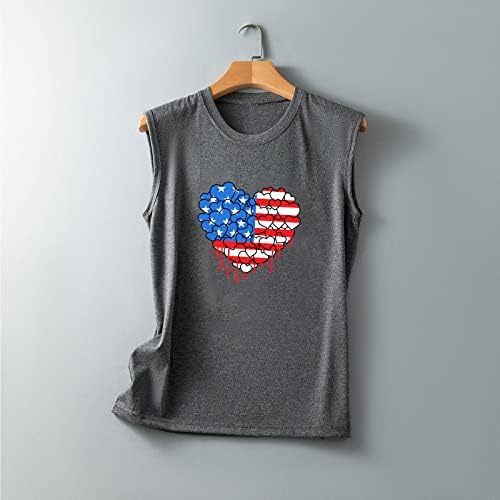 OPLXUO američki tenkovi za zastavu za žene Dan nezavisnosti Patriotske majice Ljeto grafikon bez rukava 4. za srpanj bluza