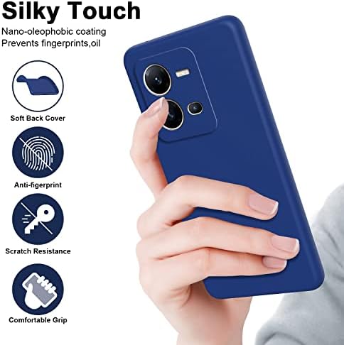 Smartphone Holster Silikonska futrola Kompatibilna sa vivo V25 / V25E kućicom, ultra tanka zaštitna stručna struka za zaštitu tekućine s mekim poklopcem za zaštitu od mikrovlakana za mirovanje s mekim poklopcem za mikrovlaknu površinu od mirovanja s mekom zaštitnom ljuskom (boja