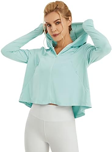 G4Free Ženska UV zaštitna jakna SPF s dugim rukavima UPF 50+ planinarenje Obrezana sunčana majica Brzo suho