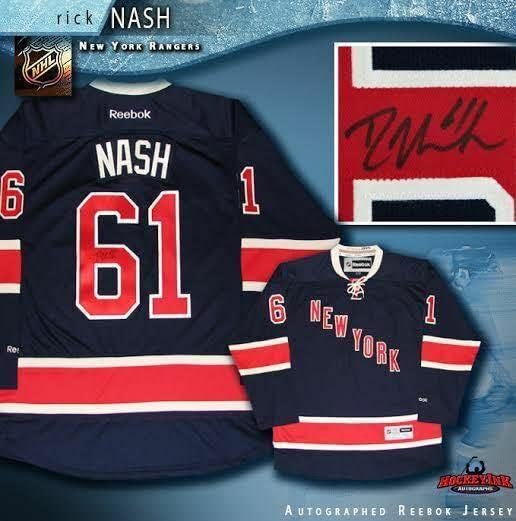 Rick Nash potpisao je New York Rangers alternativni Blue Reebok Jersey - autogramirani NHL dresovi