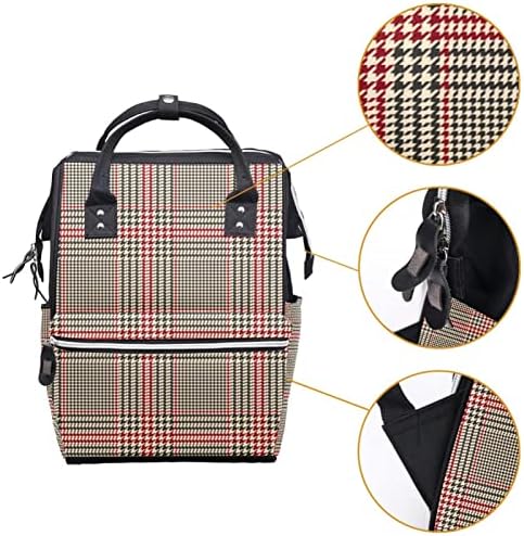 Guerotkr putnički ruksak, ruksak za torbu pelena, ruksak pelena, tablica nalik crno crveno rustikalno
