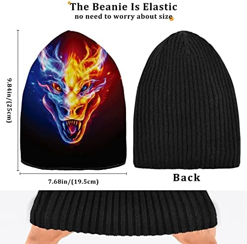 Alaza Fire Dragon Head Magic Beanie za žene Muškarci Zimska šešir Reverzibilna lubanja Knit CAP Multi